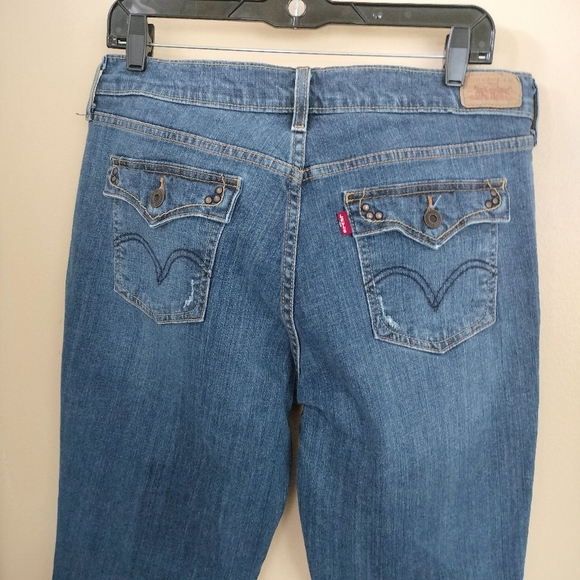 Levi's 515  Medium Wash Bootcut Denim Jeans 12 Western Boho Concert Festival - Picture 1 of 10